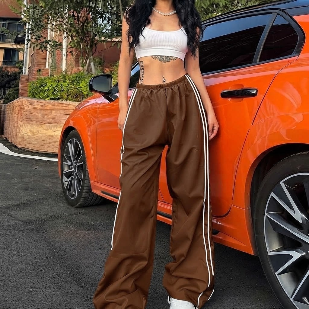 Women’s Relaxed Wide-Leg Pants with Adjustable Drawstring Hem