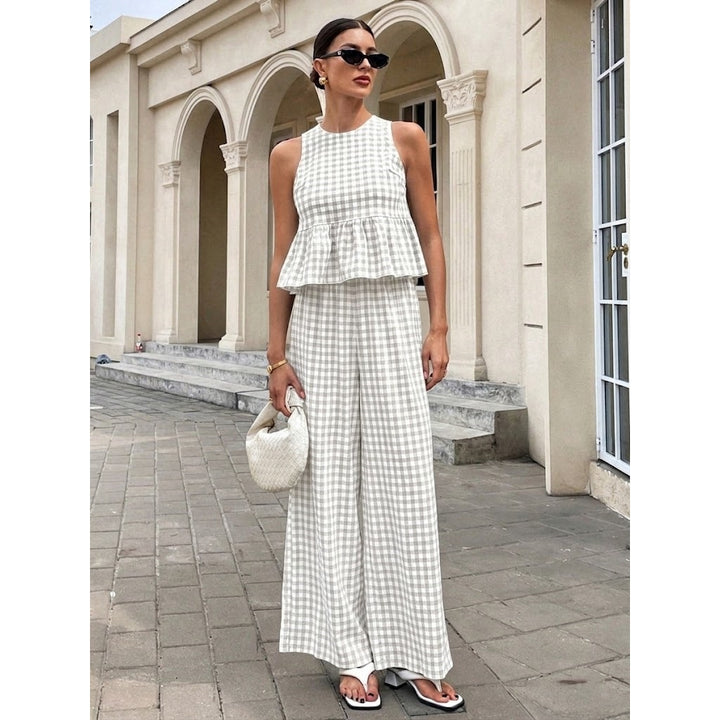 Women’s Ruffle Sleeveless Two Piece Set