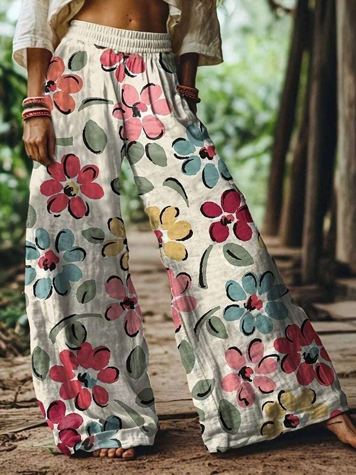 Women’s Boho Floral Wide Leg Pants