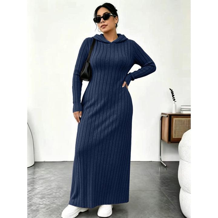 Women’s Hooded Ribbed Maxi Dress