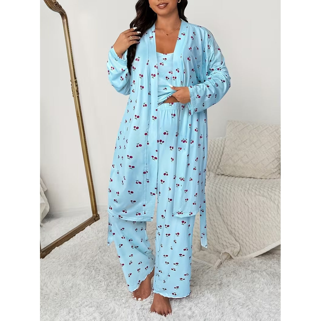 Plus Size Women’s 3-Piece Sleepwear Set