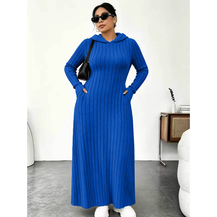 Women’s Hooded Ribbed Maxi Dress