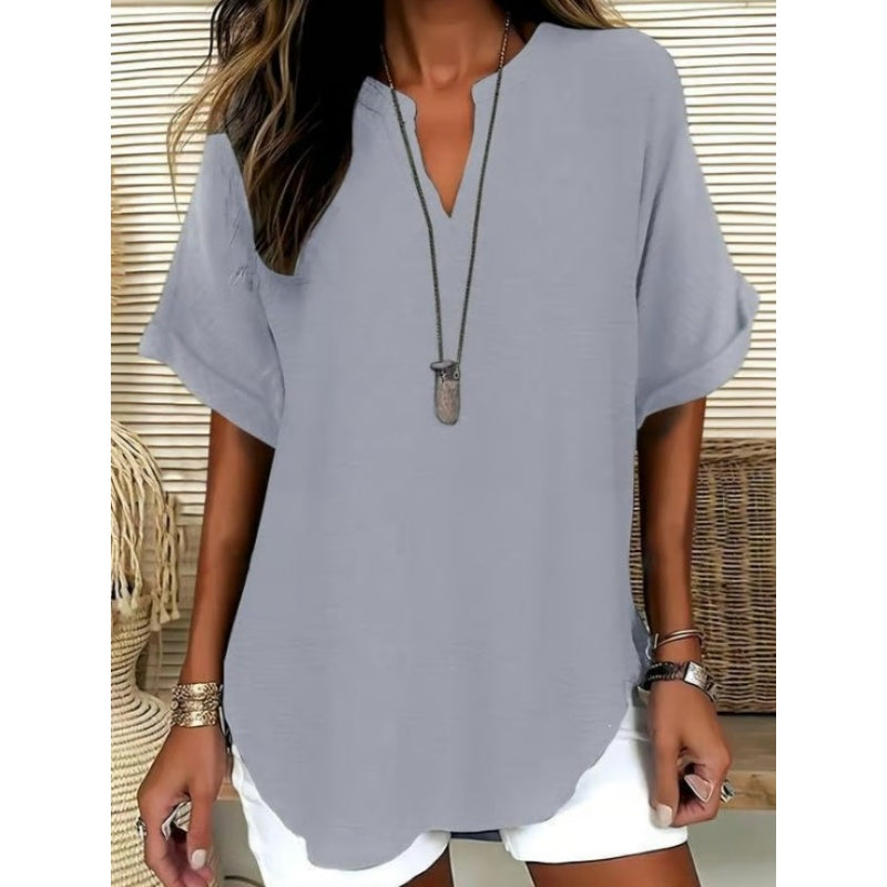 Women’s Oversized V-Neck Casual Blouse