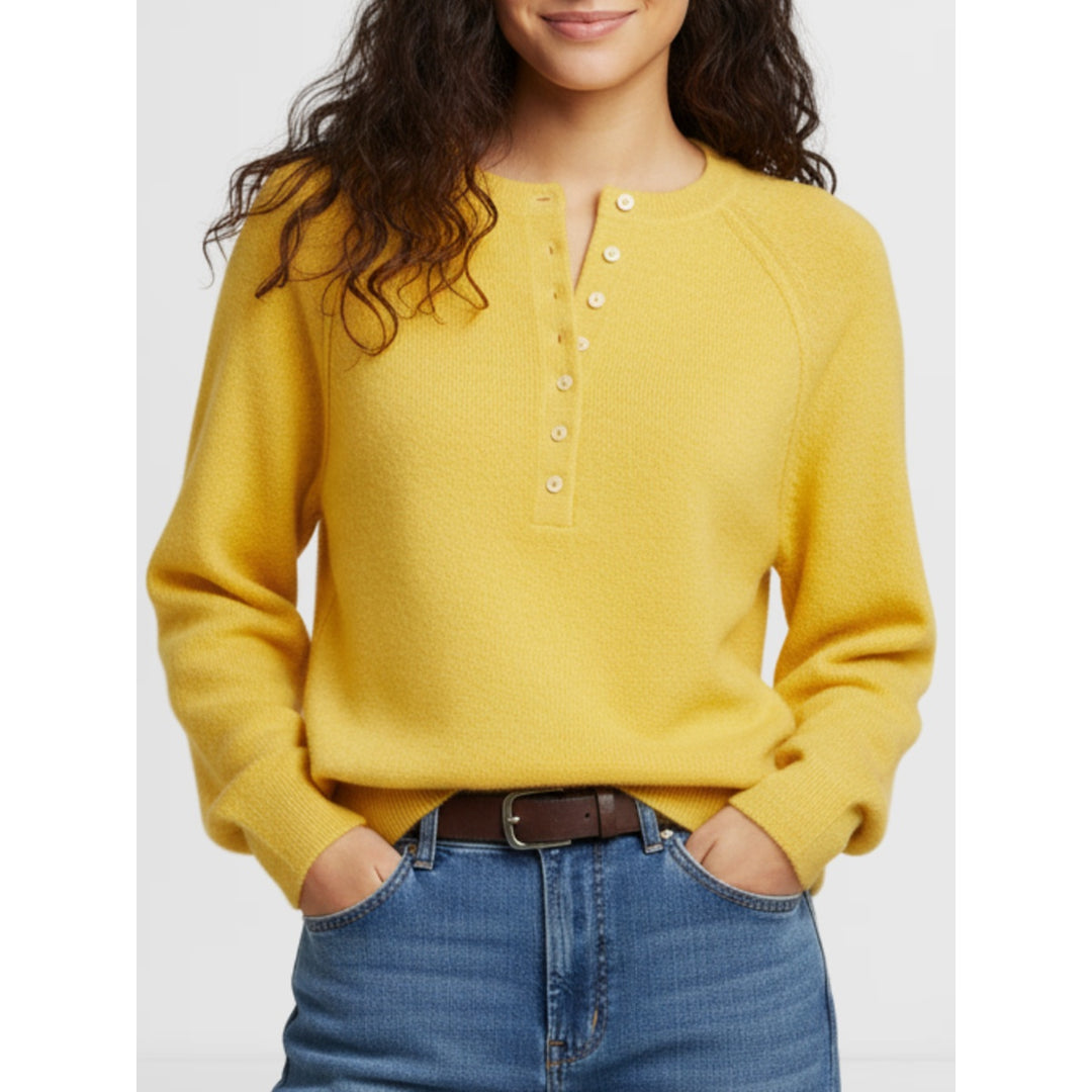 Women’s Casual Henley Knit Sweater Top