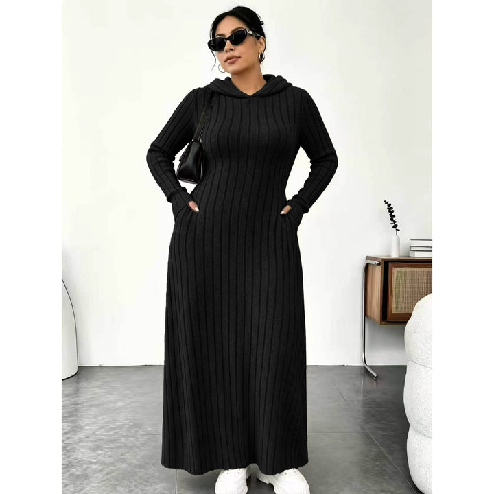 Women’s Hooded Ribbed Maxi Dress