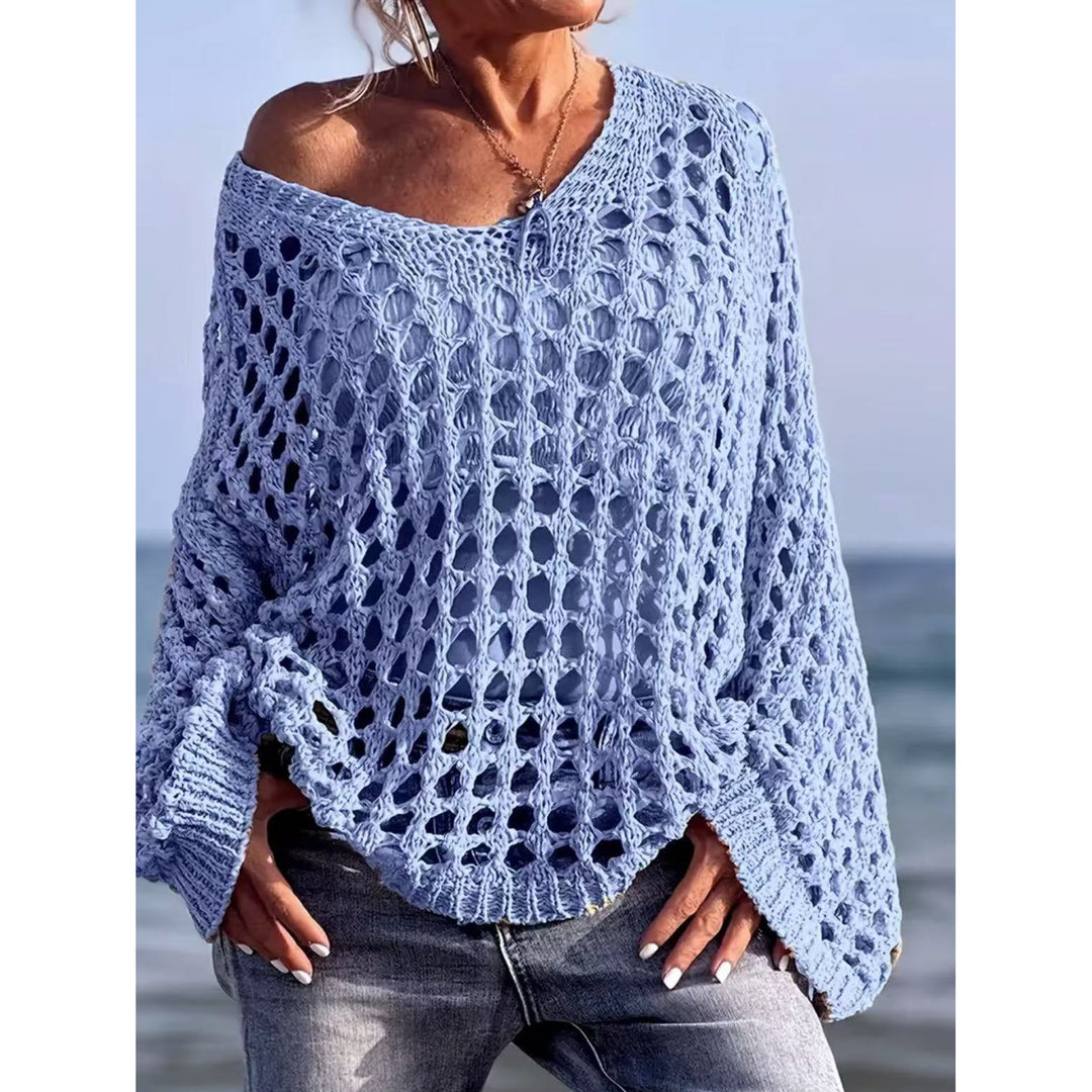 Women’s Open Knit Crochet Cover & Casual Layering Top
