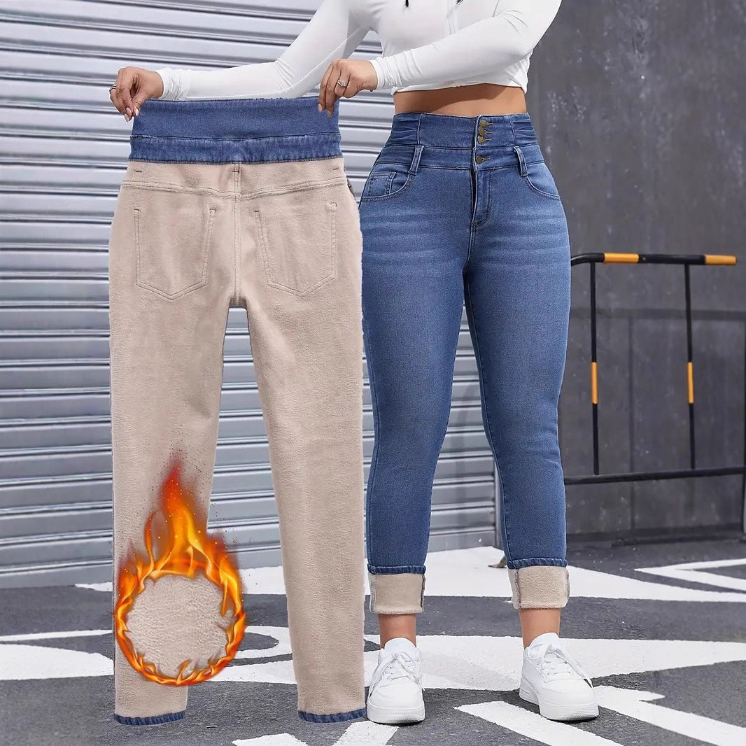 Women’s Fleece-Lined High Waisted Skinny Jeans