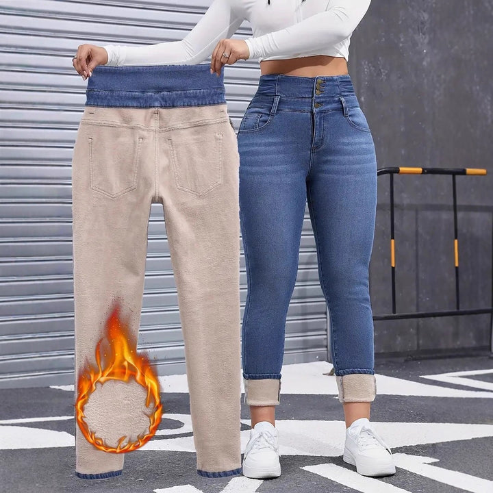 Women’s Fleece-Lined High Waisted Skinny Jeans