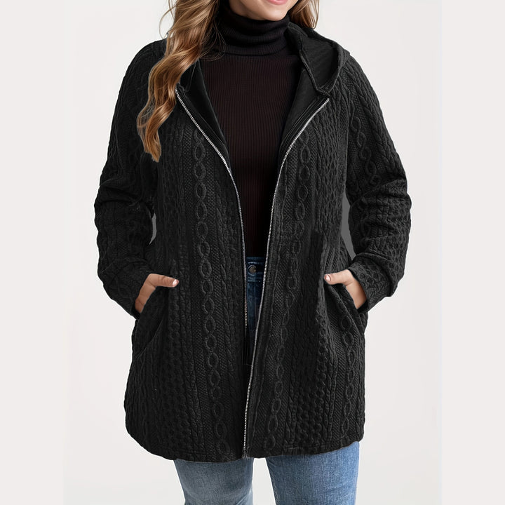 Women’s Textured Hooded Zip-Up Jacket