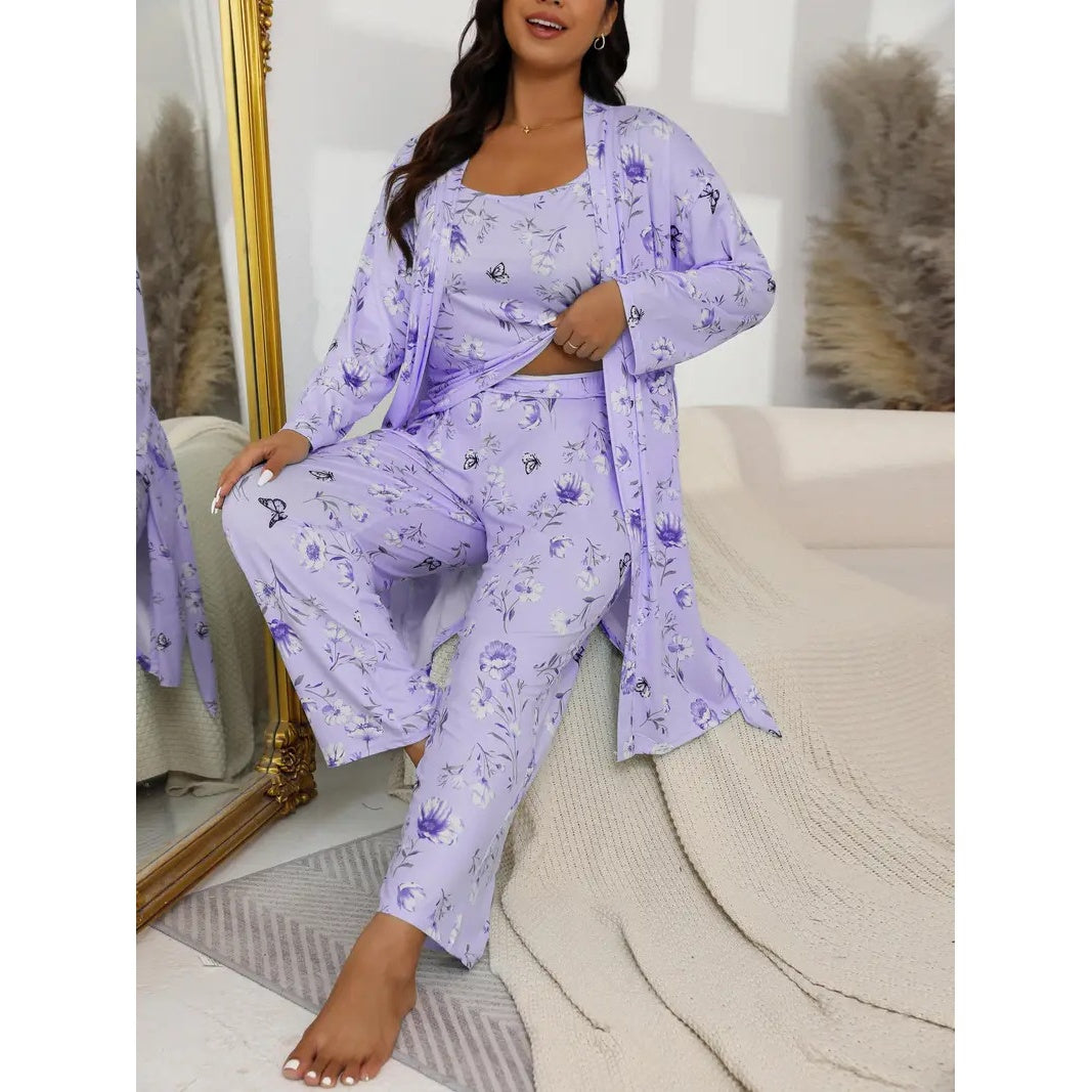 Plus Size Women’s 3-Piece Sleepwear Set