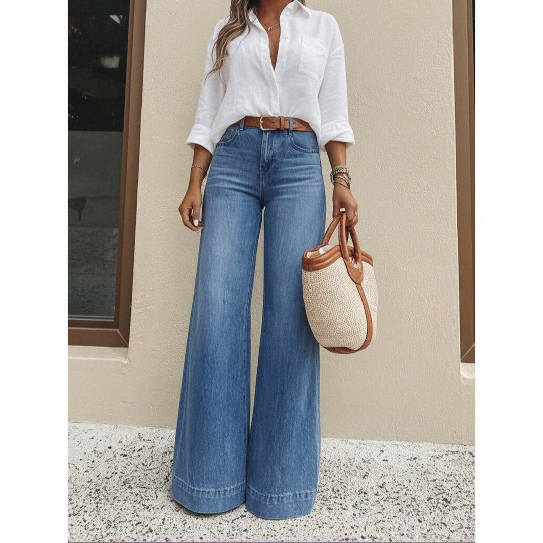 Women’s Vintage Washed Wide Leg Jeans