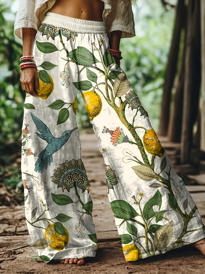 Women’s Boho Floral Wide Leg Pants