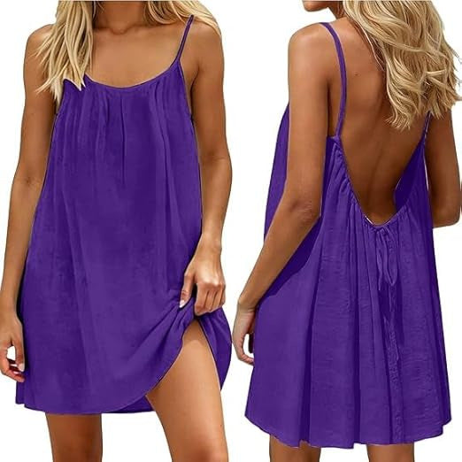 Silk-Like Ruched Backless Mini Dress