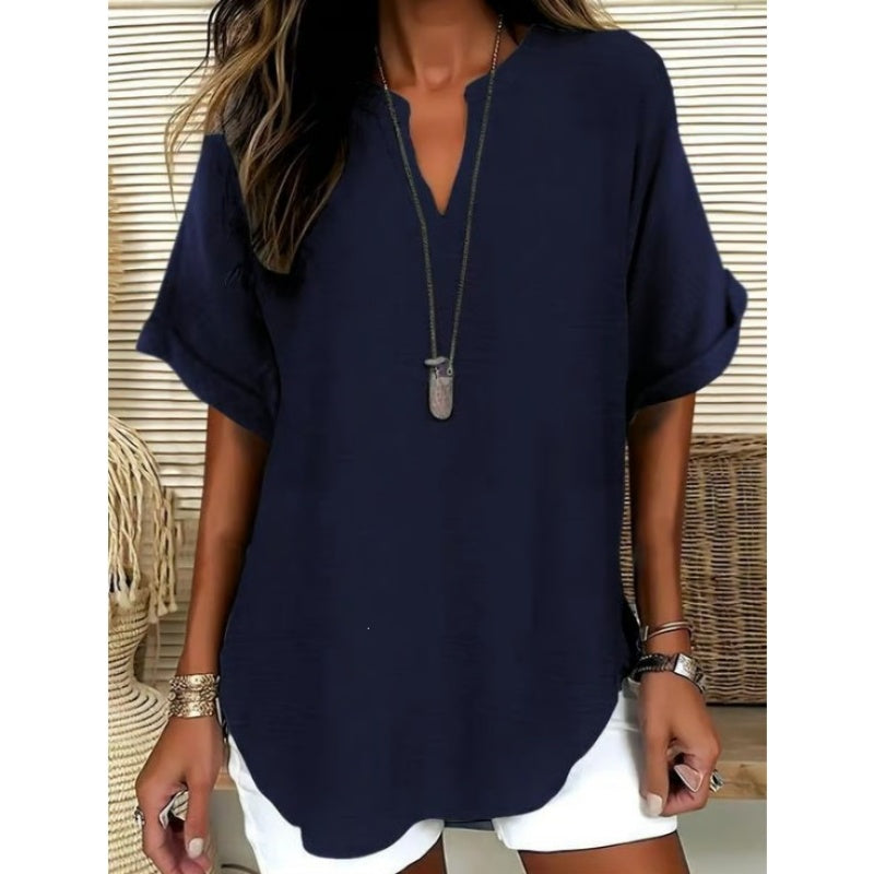 Women’s Oversized V-Neck Casual Blouse