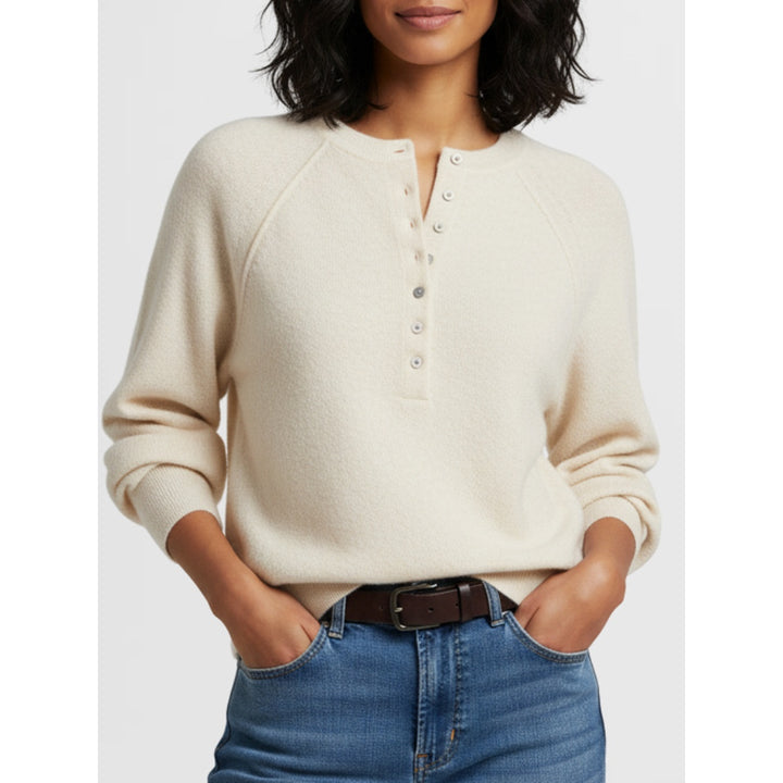 Women’s Casual Henley Knit Sweater Top