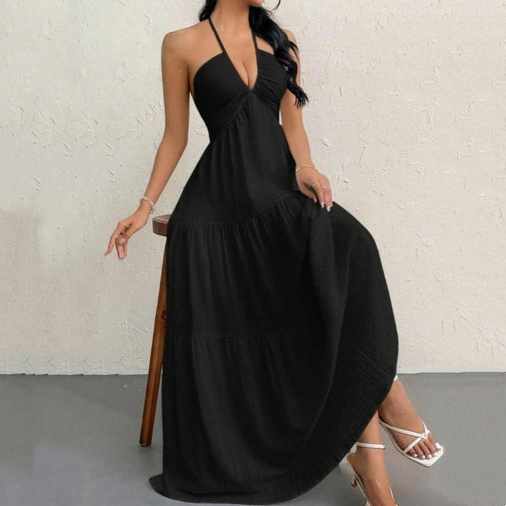 Women’s Deep V Neck Maxi Dress