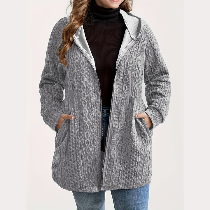 Women’s Textured Hooded Zip-Up Jacket