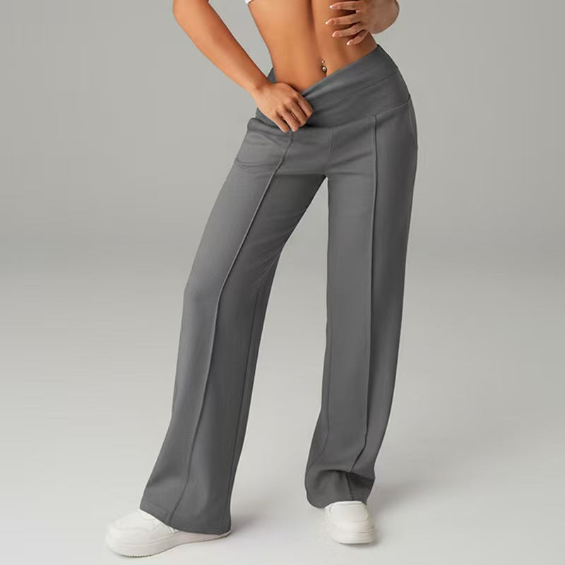 Women’s High-Waisted Straight-Leg Stretch Casual Pants