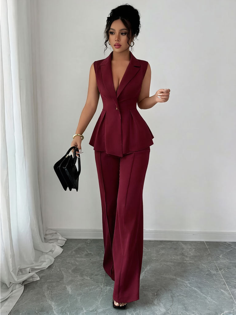 Women’s Deep V Neck Sleeveless Waist