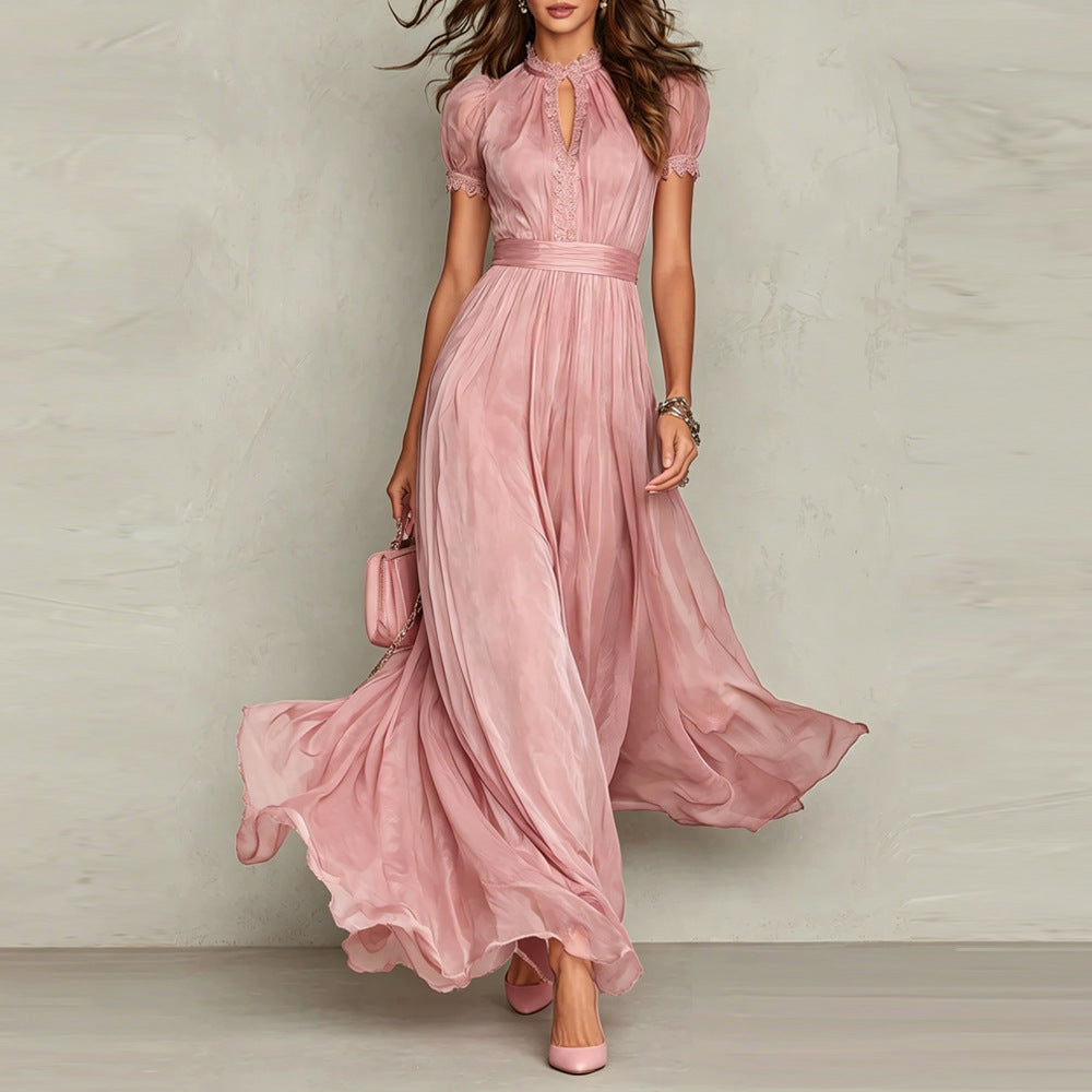 Women’s V-Neck Ruffle Maxi Dress