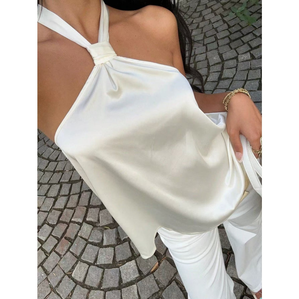 Women’s Halter Neck Open Back Cami Top