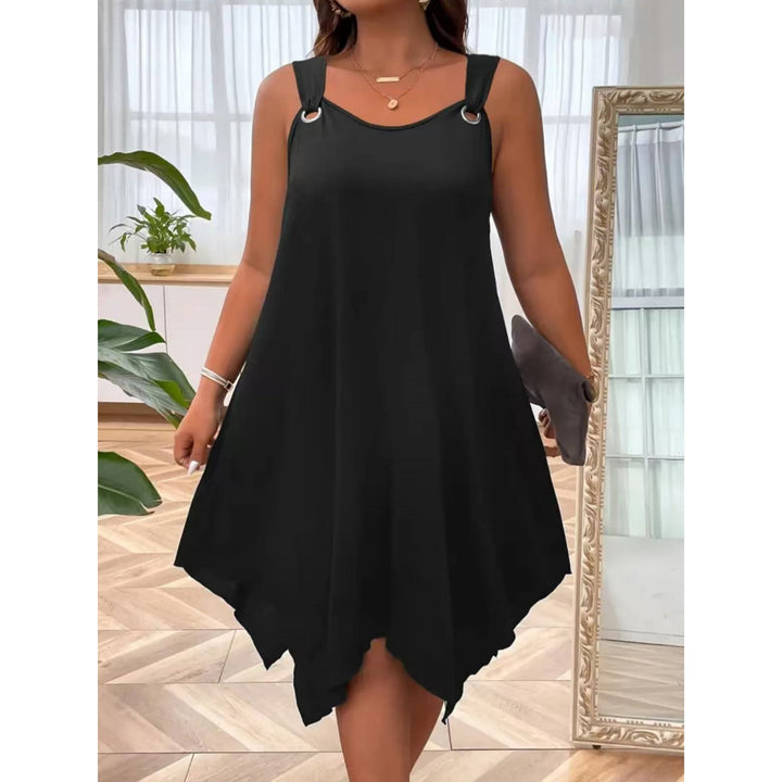 Plus Sleeveless  Size A-Line Midi Dress (XL-8XL)