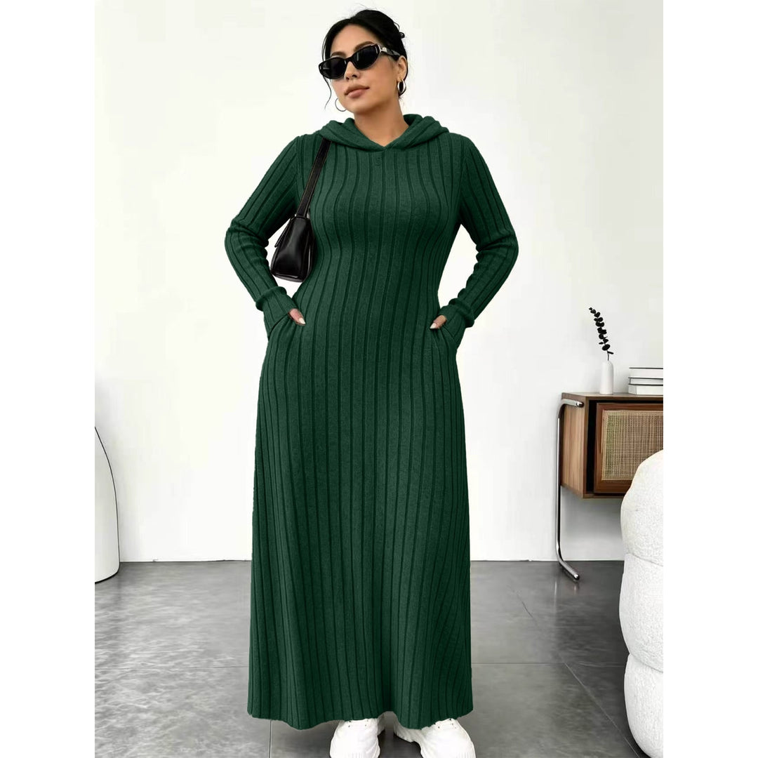 Women’s Hooded Ribbed Maxi Dress
