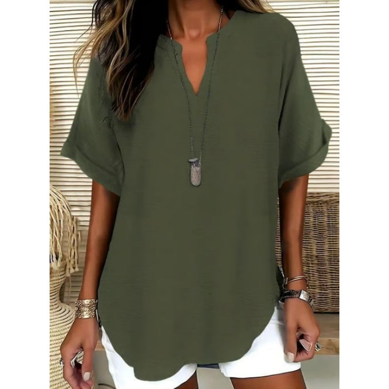 Women’s Oversized V-Neck Casual Blouse