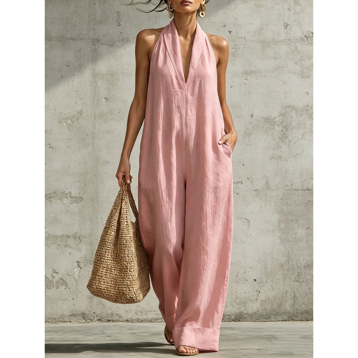 Women’s Linen-Blend Wide Leg Jumpsuit