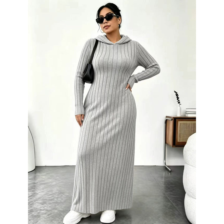 Women’s Hooded Ribbed Maxi Dress