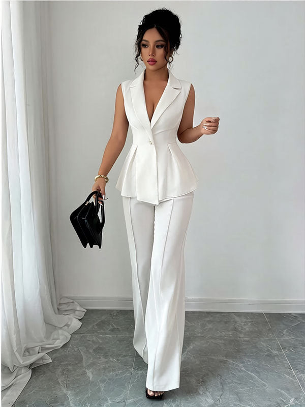Women’s Deep V Neck Sleeveless Waist