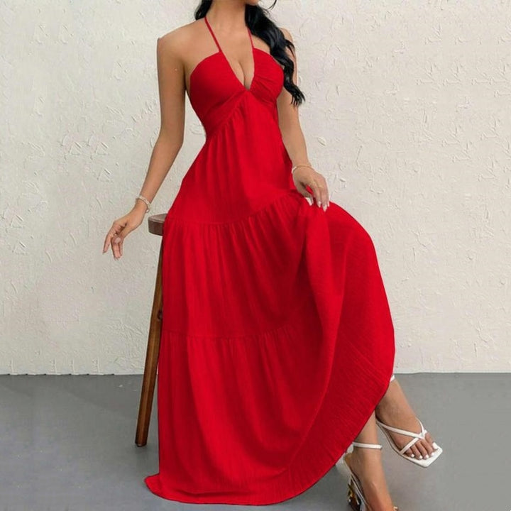 Women’s Deep V Neck Maxi Dress
