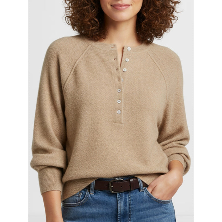 Women’s Casual Henley Knit Sweater Top