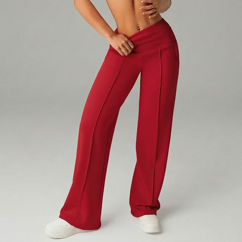 Women’s High-Waisted Straight-Leg Stretch Casual Pants