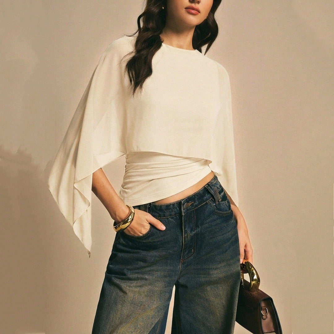 Women’s Chiffon Cape Sleeve Top