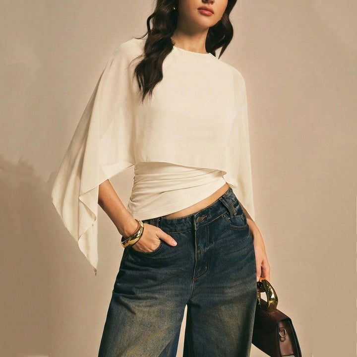 Women’s Chiffon Cape Sleeve Top