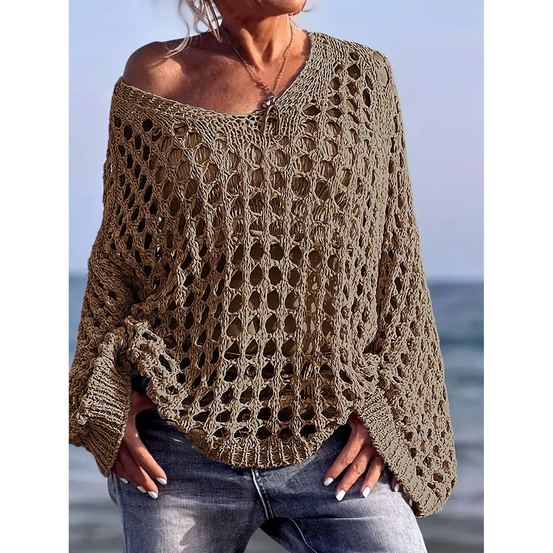 Women’s Open Knit Crochet Cover & Casual Layering Top