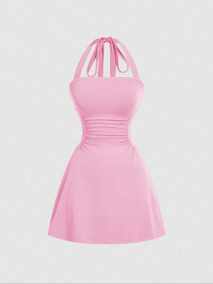 Women’s Polka Dot Backless Mini Dress