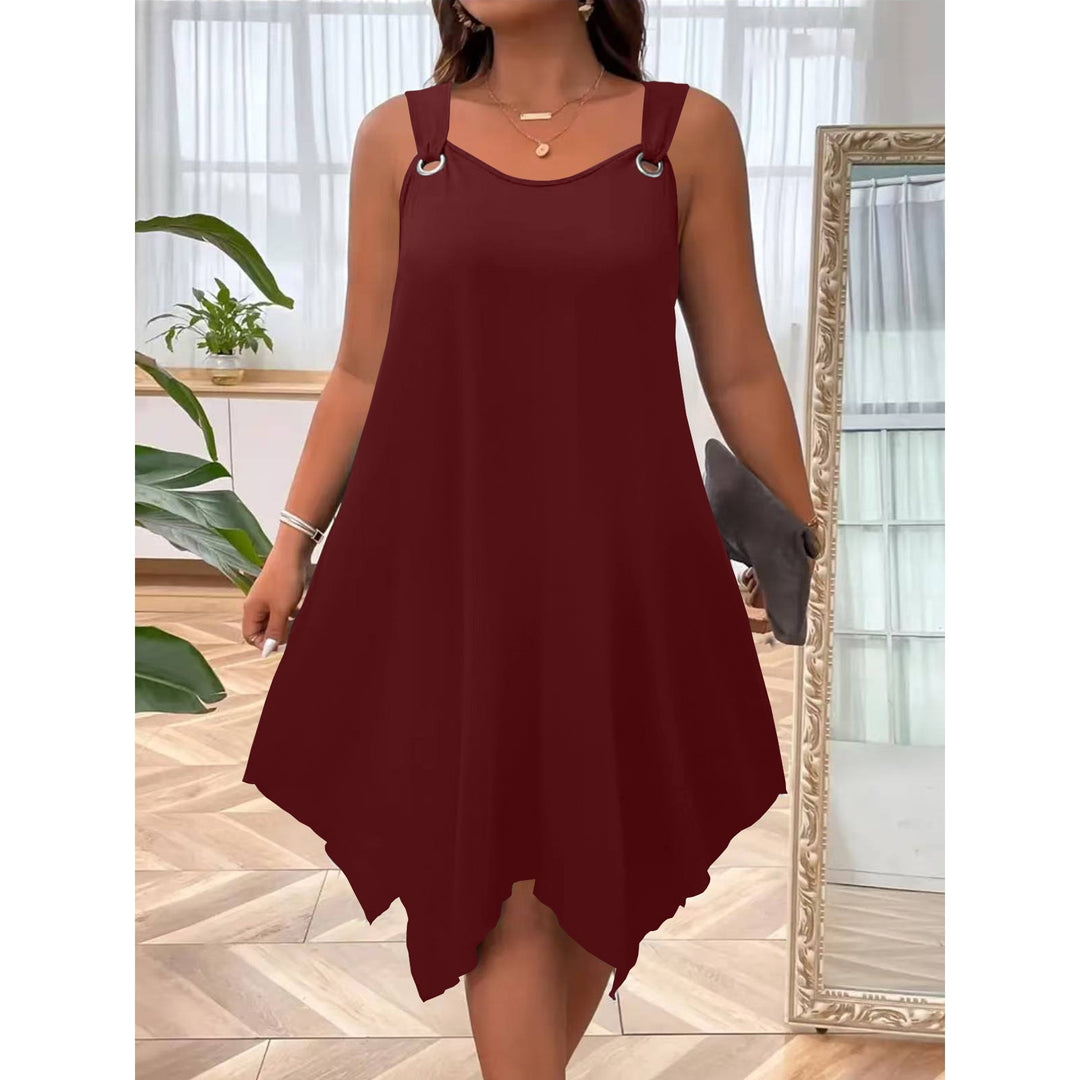 Plus Sleeveless  Size A-Line Midi Dress (XL-8XL)