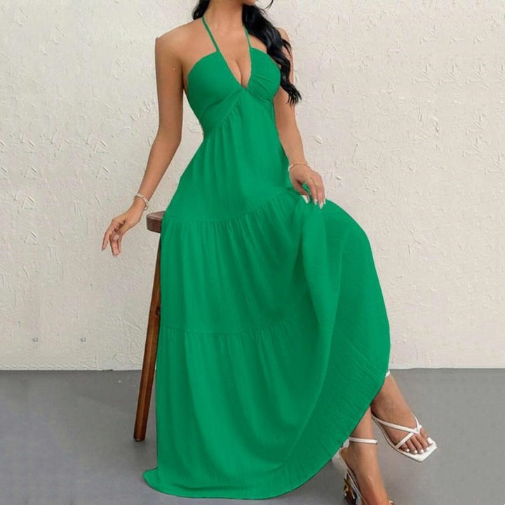 Women’s Deep V Neck Maxi Dress