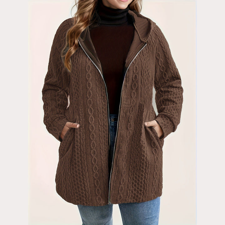 Women’s Textured Hooded Zip-Up Jacket