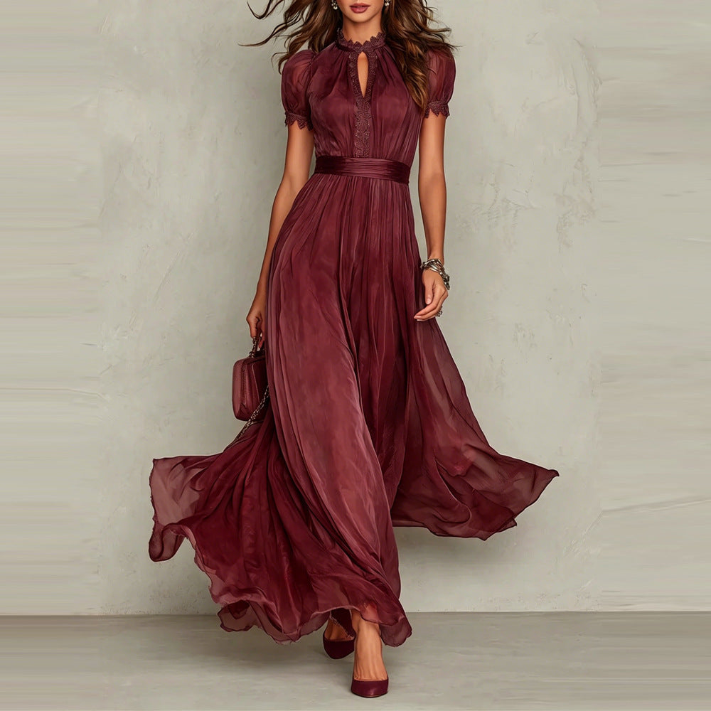 Women’s V-Neck Ruffle Maxi Dress