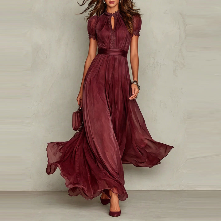 Women’s V-Neck Ruffle Maxi Dress