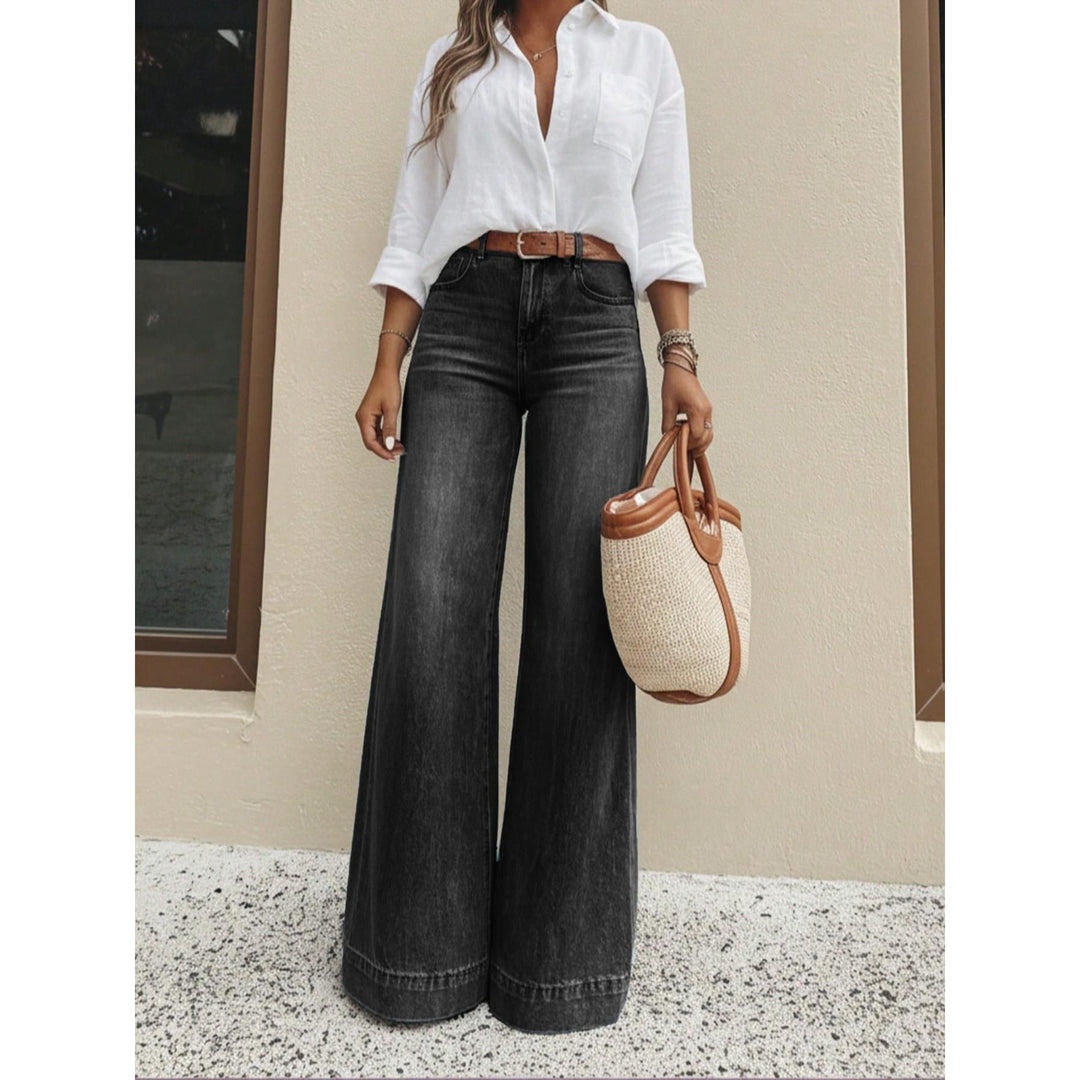 Women’s Vintage Washed Wide Leg Jeans