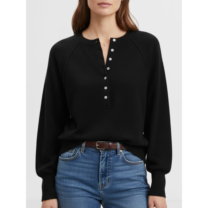 Women’s Casual Henley Knit Sweater Top