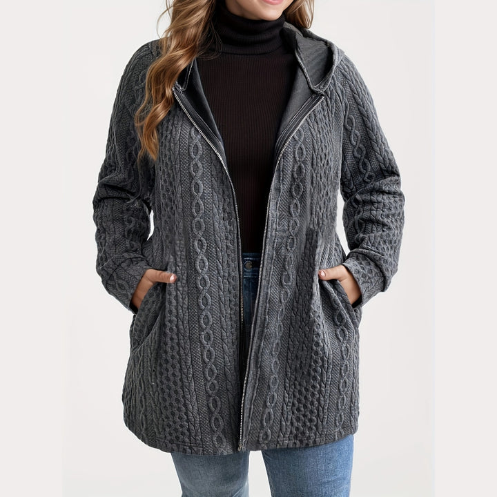 Women’s Textured Hooded Zip-Up Jacket