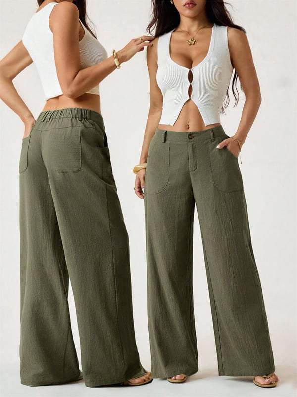 Women’s Linen Cotton Wide Leg Pants