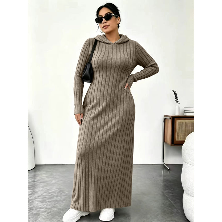 Women’s Hooded Ribbed Maxi Dress