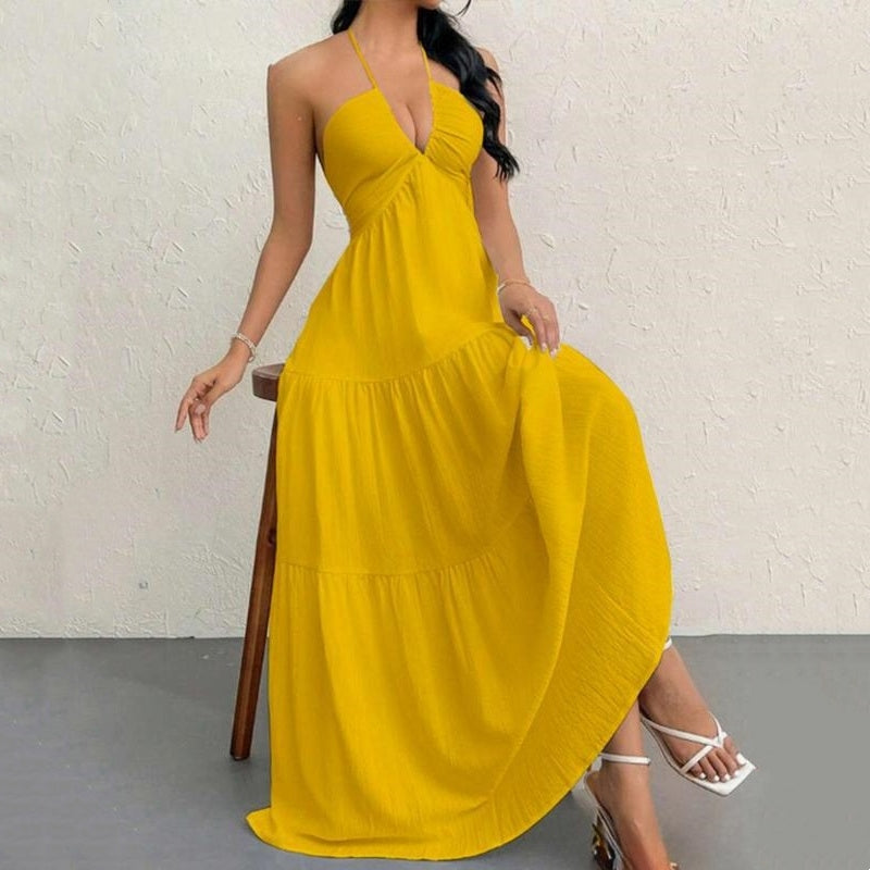 Women’s Deep V Neck Maxi Dress