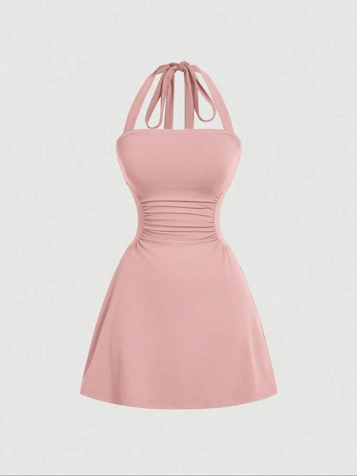 Women’s Polka Dot Backless Mini Dress